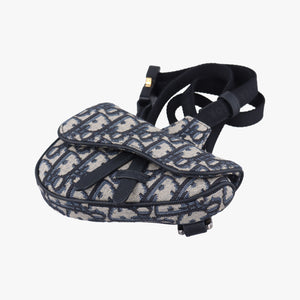 Secondhand Christian Dior saddle Navy x Gray Jacquard bum bag/waist bag | stylenewstar