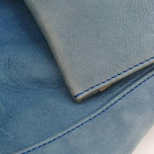 Pre-owned Fendi Big Mamma Forever Flap Blue Leather 8BR638 shoulderbag | stylenewstar