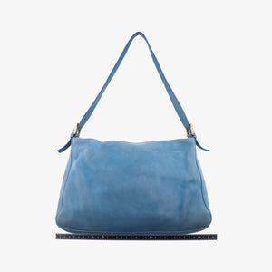 Pre-owned Fendi Big Mamma Forever Flap Blue Leather 8BR638 shoulderbag | stylenewstar