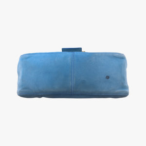 Pre-owned Fendi Big Mamma Forever Flap Blue Leather 8BR638 shoulderbag | stylenewstar