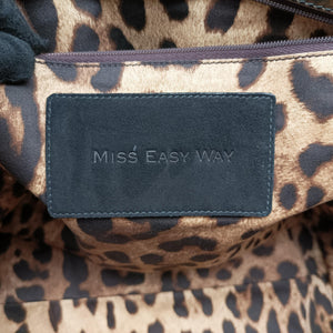 Pre-owned Dolce & Gabbana Tote Black × Gold Suede × Leather shoulderbag | stylenewstar