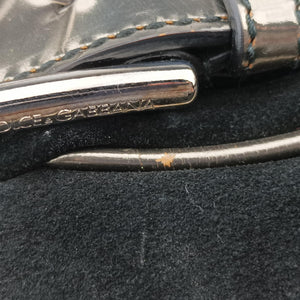 Pre-owned Dolce & Gabbana Tote Black × Gold Suede × Leather shoulderbag | stylenewstar