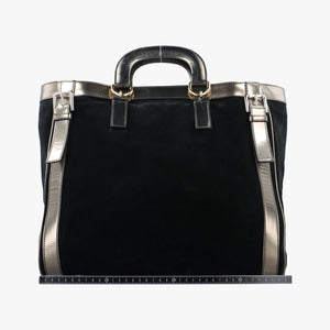 Pre-owned Dolce & Gabbana Tote Black × Gold Suede × Leather shoulderbag | stylenewstar