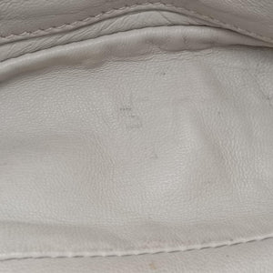 Vintage Prada Gaufre Logo Flap Grey Leather shoulderbag | stylenewstar