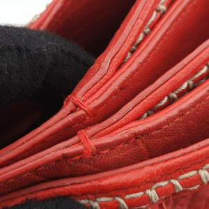 Pre-owned Bottega Veneta Roma Stitch Intrecciato Red Lambskin handbag | stylenewstar