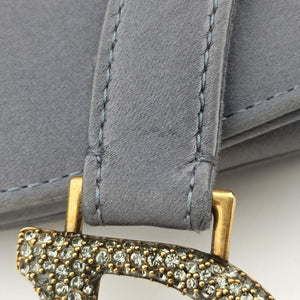 Vintage Christian Dior Saddle bag Grayish Blue Silk handbag | stylenewstar