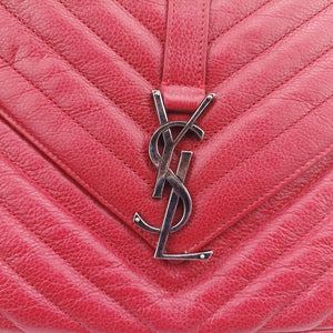 Vintage Yves Saint Laurent COLLEGE Red Caviar Leather 428056 shoulderbag | stylenewstar