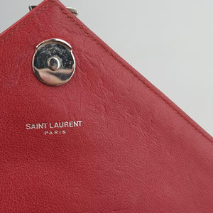 Vintage Yves Saint Laurent COLLEGE Red Caviar Leather 428056 shoulderbag | stylenewstar