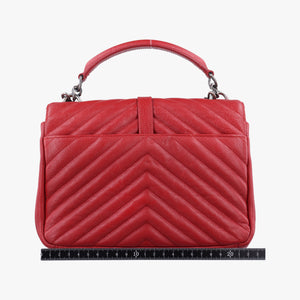 Vintage Yves Saint Laurent COLLEGE Red Caviar Leather 428056 shoulderbag | stylenewstar