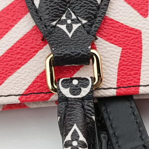 Pre-owned Louis Vuitton Crafty OnTheGo GM Crème Rouge Monogram Giant M45358 shoulderbag | stylenewstar