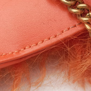 Pre-owned Gucci GG Marmont Orange Fur 476433 shoulderbag | stylenewstar