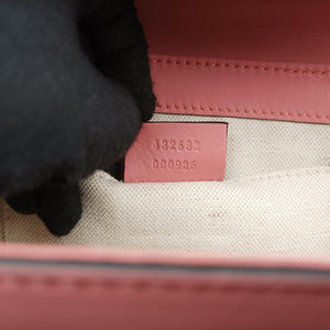 Pre-owned Gucci Pearly Peony Pink Leather 432682 shoulderbag | stylenewstar