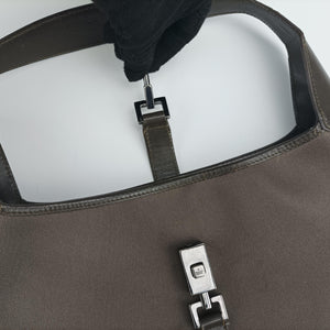 Pre-owned Gucci Jackie Brown Canvas × Leather 001 33 shoulderbag | stylenewstar