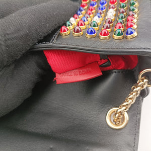 Pre-owned Christian Louboutin Wheat Charity Chain Black Leather shoulderbag | stylenewstar