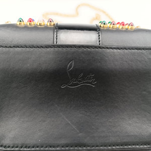 Pre-owned Christian Louboutin Wheat Charity Chain Black Leather shoulderbag | stylenewstar