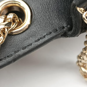 Pre-owned Christian Louboutin Wheat Charity Chain Black Leather shoulderbag | stylenewstar