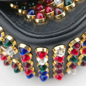 Pre-owned Christian Louboutin Wheat Charity Chain Black Leather shoulderbag | stylenewstar