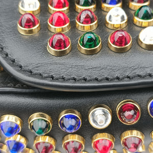 Pre-owned Christian Louboutin Wheat Charity Chain Black Leather shoulderbag | stylenewstar