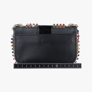Pre-owned Christian Louboutin Wheat Charity Chain Black Leather shoulderbag | stylenewstar