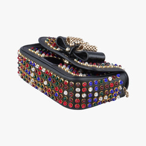 Pre-owned Christian Louboutin Wheat Charity Chain Black Leather shoulderbag | stylenewstar