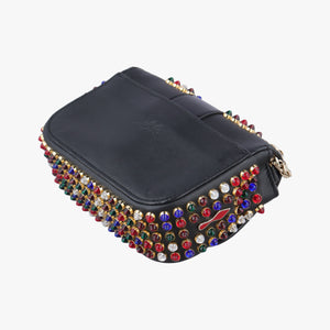 Pre-owned Christian Louboutin Wheat Charity Chain Black Leather shoulderbag | stylenewstar