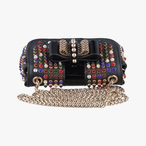 Pre-owned Christian Louboutin Wheat Charity Chain Black Leather shoulderbag | stylenewstar