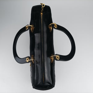 Pre-owned Christian Dior Lady Dior Black Patent shoulderbag | stylenewstar