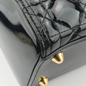 Pre-owned Christian Dior Lady Dior Black Patent shoulderbag | stylenewstar