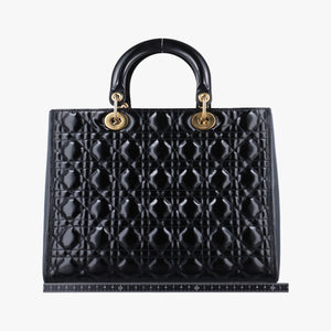 Pre-owned Christian Dior Lady Dior Black Patent shoulderbag | stylenewstar