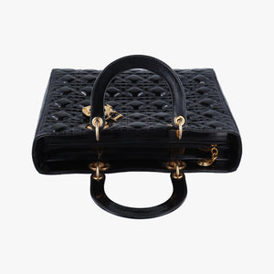 Pre-owned Christian Dior Lady Dior Black Patent shoulderbag | stylenewstar