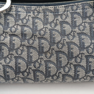 Pre-owned Christian Dior Trotter Mini Navy x Gray Jacquard shoulderbag | stylenewstar