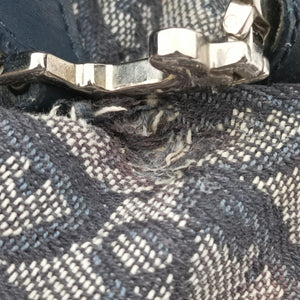 Pre-owned Christian Dior Trotter Mini Navy x Gray Jacquard shoulderbag | stylenewstar