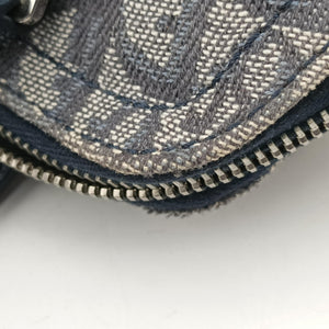Pre-owned Christian Dior Trotter Mini Navy x Gray Jacquard shoulderbag | stylenewstar
