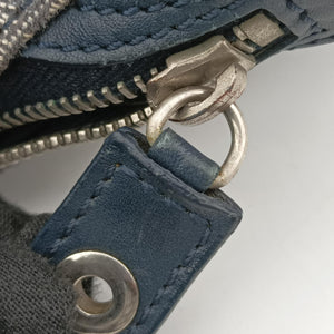 Pre-owned Christian Dior Trotter Mini Navy x Gray Jacquard shoulderbag | stylenewstar