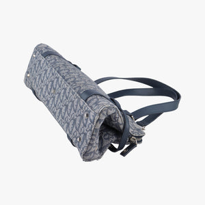 Pre-owned Christian Dior Trotter Mini Navy x Gray Jacquard shoulderbag | stylenewstar