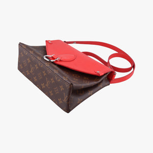 Secondhand Louis Vuitton SAINT MICHEL brown×COQUELICOT Monogram Canvas×calf leather M44031 shoulderbag | stylenewstar