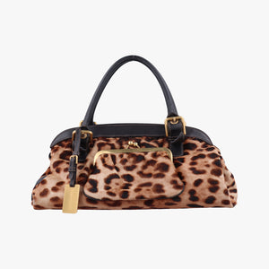 Pre-owned Dolce & Gabbana Leopard print Multicolour ponyhair handbag | stylenewstar