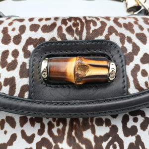 Vintage Gucci New Bamboo Black×Multicolour ponyhair×Leather 240242 shoulderbag | stylenewstar