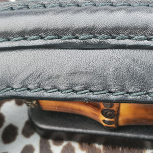 Vintage Gucci New Bamboo Black×Multicolour ponyhair×Leather 240242 shoulderbag | stylenewstar