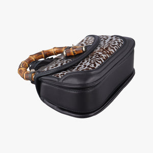 Vintage Gucci New Bamboo Black×Multicolour ponyhair×Leather 240242 shoulderbag | stylenewstar