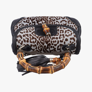 Vintage Gucci New Bamboo Black×Multicolour ponyhair×Leather 240242 shoulderbag | stylenewstar
