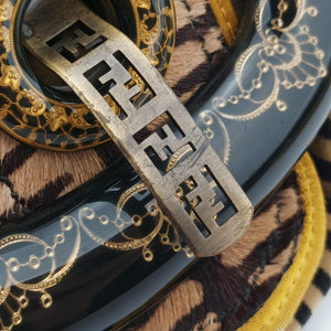 Pre-owned Fendi Stripe Calfhair and Velvet Multicolour Velvet × Fur 8BN165 handbag | stylenewstar