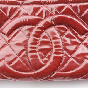 Pre-owned Chanel Matelasse Red Patent Leather A67292 shoulderbag | stylenewstar