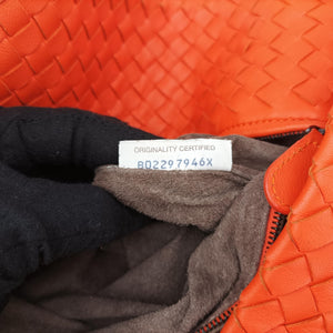 Pre-owned Bottega Veneta Cesta Intrecciato Orange lambskin shoulderbag | stylenewstar