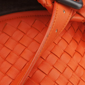 Pre-owned Bottega Veneta Cesta Intrecciato Orange lambskin shoulderbag | stylenewstar
