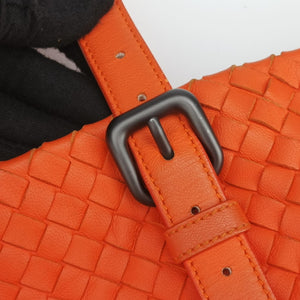 Pre-owned Bottega Veneta Cesta Intrecciato Orange lambskin shoulderbag | stylenewstar