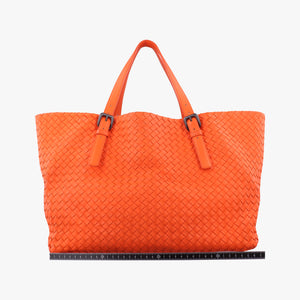 Pre-owned Bottega Veneta Cesta Intrecciato Orange lambskin shoulderbag | stylenewstar