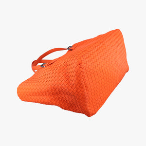 Pre-owned Bottega Veneta Cesta Intrecciato Orange lambskin shoulderbag | stylenewstar