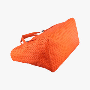 Pre-owned Bottega Veneta Cesta Intrecciato Orange lambskin shoulderbag | stylenewstar