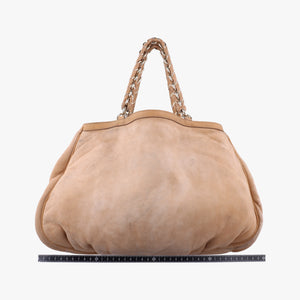 Secondhand Fendi Mia Beige Suede 8BR616 shoulderbag | stylenewstar